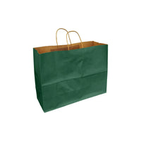 Eddie's - Sac à provisions en papier kraft 100 % recyclé - 16" x 6" x 12" - Vert forêt - Paquet de 100-16" x 6" x 12"
