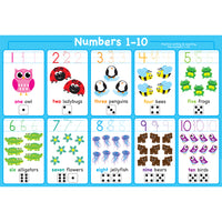Ashley Productions - ASH95707 Tapis de table Studio Smart Poly pour apprendre les chiffres de 1 à 10 - 13" x 19" - un seul côté - paquet de 10-Utilisez avec des marqueurs effaçables à sec ou à base d'eau et des crayons lavables.