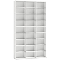 HOMCOM - Armoire de rangement multimédia à 9 niveaux - 68.9 po H - blanc-Grande capacité de stockage pouvant contenir 835 CD ou 500 DVD sans effort