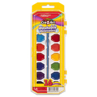 Cra-Z-Art - Aquarelles lavables avec pinceau - Paquet de 16-Les aquarelles lavables Cra-Z-Art 16ct sont livrées avec 16 couleurs différentes dans un plateau facile à utiliser avec un pinceau et un couvercle attaché pour un rangement facile et propre
