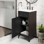 Modway - Steamforge 18" Vanette de salle de bain - Blanc Noir-Bassin d’évier en céramique