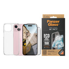 PanzerGlass - Bundle avec HardCase et Matrix Glass pour iPhone 15 - Transparent-Le revêtement antibactérien tue jusqu'à 99,99 % de toutes les bactéries de surface courantes