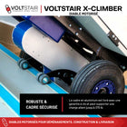 Voltstair - X-Climber Chariot Électrique Monte-Escaliers - Capacité 375 Lb-Freinage électronique et contrôle de la vitesse offrant une sécurité accrue lors de la montée des escaliers