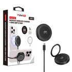 MyBat - Chargeur sans fil DockIt 360° compatible recharge magnétique + Support bague - Noir-Charge sans fil rapide 15 W - Compatible avec tout appareil Qi pour une charge efficace et stable