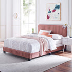 Modway - Celine Chenal Touffé Performance Velvet Lit simple, Rose poussiéreuse-Assemblée requise