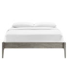 Modway - June Bois Cadre complet de plate-forme, Gris-Construction en bois, MDF et placage