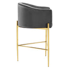 Modway - Savour Touffe Performance Velvet Tabouret de bar - Charbon de bois-Rembourrage en mousse dense