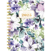 AT-A-GLANCE - Agenda hebdomadaire/mensuel BADGE floral 2025 - 8-1/2 po H x 5 1/2 po l - Multicolore - Bilingue-13 mois : janvier 2025 à janvier 2026
