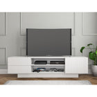 Nexera - Meuble audio-vidéo Marble, 72po, Blanc-Gestion des câbles simple et circulation de l'air optimisée pour vos appareils électroniques