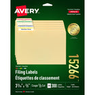 Avery Étiquettes de classement TrueBlockâ„¢ (15266), couleurs variées, 3 7/16 po x 2/3 po, paq./300-Créez des étiquettes de classement d'allure professionnelle