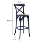 Modway - Gear Tabouret de bar - Bleu Minuit-Dos en X