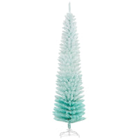 HOMCOM - Sapin de Noël artificiel fin - sapin de Noël crayon - bleu dégradé-Le sapin de Noël artificiel a une forme fine et élancée 