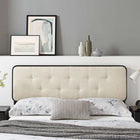 Modway - Collins Touffe Tissu et bois Tête de lit Queen, Noir beige-Hévéa et MDF