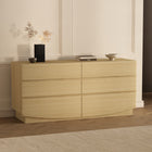 Manhattan Comfort - Ardea 72" Commode contemporaine à 6 tiroirs double - Chêne naturel-Tiroir à glissement fluide : doté de rails à glissement facile sans roulements à billes pour une utilisation quotidienne