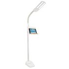 OttLite - Lampe sur pied LED à double teinte avec support pour tablette et chargeur USB - Blanc-Deux abat-jour de 12,5 pouces (31,75 cm) de long