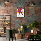 Nick Suzuki 20x29 sur toile Canadiens Action-H - Toile encadree - 31" x 22"-Sous licence officielle de la LNH et de l'AJLNH