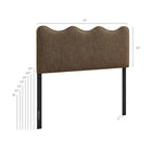Modway - Athena Rayé Tissu tapis Tête de lit Queen size, Bande de Terre-Conception à vagues festonnées
