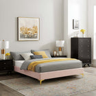 Modway - Sutton Performance Velvet Cadre de lit complet, Rose-Assemblée requise