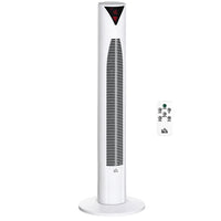 HOMCOM - Ventilateur tour autoportant 37 po avec minuterie 3 vitesses et panneau à capteur LED - blanc-Comprend 4 modes (Normal, Naturel, Sommeil, Enfant) et 3 vitesses (Élevée, Moyenne, Basse) 