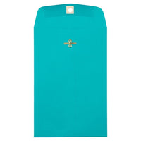JAM Paper - Enveloppes Colourées pour catalogue à extrémité ouverte - 6 x 9 - avec fermeture à fermoir - bleu mer recyclé - paquet de 50-Enveloppe à fermoir bleu mer