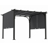 Outsunny - Pergola rétractable 10 pi l x 10 pi L - UPF50+ pergola de jardin extérieure-Pergola de 10 po x 10 po avec auvent coulissant crée un espace spacieux et confortable