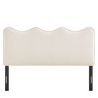 Modway - Athena Velours de performance résistant aux taches Tête de lit Queen size, Albâtre-Assemblée requise