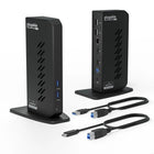 Plugable - Station d'accueil universelle USB 3.0 USB-C enfichable pour double écran pour ordinateur portable-Extensibilité flexible : cette station d'accueil USB 3.0 pour ordinateur portable fournit deux sorties vidéo HD HDMI, un Ethernet Gigabit filaire, une prise audio combinée de 3,5 mm, deux ports USB 3.0 et quatre ports USB 2.0. Comprend des câbles USB 3.0 et USB-C pour une connectivité hôte flexible