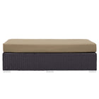 Modway - Convene Terrasse extérieure Tissu Ottoman rectangulaire in Espresso Moka-Navires préassemblés