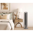 Seville Classics - Tower Fan avec commande tactile - Gris-Il dispose d'une fonction d'oscillation et d'un cordon d'alimentation de 1,83 m pour un placement flexible