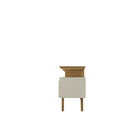 Manhattan Comfort - Meuble TV Yonkers 70,86 po style Mid-Century Modern - Blanc cassé et Cannelle-Base encadrée élégante à pieds évasés fabriquée en bois massif pour une durabilité accrue