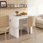 HOMCOM - Table à manger rectangulaire extensible 23,6 po-70,9 po pour 6-8 personnes - blanc-Séparez le plateau et déployez-le complètement, puis ajoutez plusieurs panneaux sur les rails 