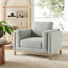 Modway - Roscoe Tissu Fauteuil - Brume-Cadre en bois vieilli séché au four