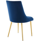 Modway - Viscount Accent moderne Performance Velvet Chaise à manger - Marine-Rembourrage en mousse dense