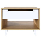 Nexera - Table de nuit Barista, 1 tiroir, Blanc et Érable naturel-Fait partie de la collection Nordik de Nexera