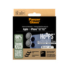 PanzerGlass - Protecteur d'objectif d'appareil photo Hoops pour iPhone 16/16 Plus-Cadre en aluminium noir