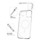 TUFF8 - Clear Mag Case, verre trempé, ensemble chargeur PD 30 W - iPhone 15-Protecteur d'écran en verre trempé : gardez votre écran impeccable grâce à notre verre trempé ultra-clair et haute résistance, offrant une protection supérieure contre les rayures et les impacts.