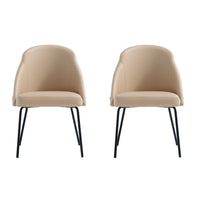 Manhattan Comfort - Lot de 2 chaises de salle à manger modernes Gracie 61,5 cm, revêtement similicuir, coloris beige et noir-Chaise de salle à manger moderne pour salle à manger et usage de travail lot de 2