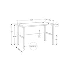Monarch Specialties - Bureau - 48 po L - Travail - Bureau À Domicile - Qualité Commerciale - Stratifié Blanc - Métal Argenté-Espace de travail spacieux et fonctionnel avec un plateau résistant aux rayures, aux taches et à l'usure, facile à nettoyer , doté de 2 trous de gestion des câbles pour un espace de travail ordonné et organisé, parfait pour le bureau, l'écriture ou l'utilisation d'un ordinateur