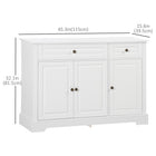 HOMCOM - Buffet 45,3 po L - blanc-Convient à la salle à manger, la cuisine, le salon ou d'autres espaces restreints nécessitant un peu plus de rangement 