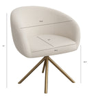 Nicer Interior - Chaise pivotante bouclée - Blanche-Base pivotante à 360 degrés pour un mouvement fluide et flexible