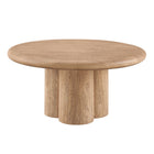 Modway - Tori Rond de 31 pouces Terrasse extérieure Béton Table à manger - Chêne-Construction en béton massif