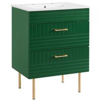 Modway - Daybreak 24" Vanette de salle de bain - Vert Blanc-Vanité de salle de bain moderne