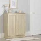 South Shore - Arum - Buffet 2 portes avec tablettes - Chêne blanchi-Flair contemporain :  décorez votre salle à manger de ce buffet élancé aux portes cadrées. Vous aimerez son design simple qui se mariera parfaitement avec des armoires de cuisine au style Shaker.