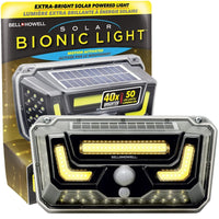 Bell + Howell - Bionic Flood Light ASON TV 108 Lumières solaires à DEL avec détecteur de mouvement-Alimenté à l’énergie solaire - La lampe bionique Bell + Howell est alimentée par le soleil, elle est dotée d’un panneau solaire intégré qui absorbe l’énergie du soleil pendant la journée et s’allume la nuit, vous n’avez donc pas à vous soucier de vos factures d’électricité
