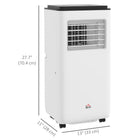 HOMCOM - climatiseur portable 10 000 BTU avec minuterie pour pièce de 440 pi² - blanc-Réglage manuel de l’angle d’air haut/bas 