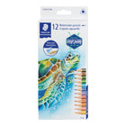 Staedtler - Crayon pour aquarelle triangulaire - assorti - Paquet de 12-Utilisez humide ou sec pour différents effets