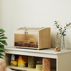 PawHut - Cage à Hamster avec Cabane, Bascule et Échelle - Bois Naturel-Fenêtres en acrylique transparent permettant d’observer facilement les activités du hamster
