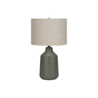 Monarch Specialties - Luminaire - 24 po H Lampe De Table - Béton Gris - Abat-Jour Beige - Contemporain-En combinaison d'une inspiration vintage dans un style contemporain, cette lampe de table en béton gris, lisse et élégante, de 24 pouces de haut, avec un abat-jour tambour en lin beige et surmontée d'un embout rond noir, attire l'attention dans tous les espaces