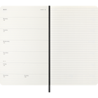 Moleskine - Carnet semainier 12 mois 2027 , Large 5" x 8.25", Couverture souple - Noir-Angles arrondis, fermeture à élastique et ruban marque page assorti Papier ivoire sans acide de 70 g/m131