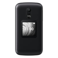 TCL - Téléphone intelligent pliable 2,8 po – 1 Go RAM – Volcano Noir – Débloqué-Deux écrans dotés d’une interface intuitive – un écran de prévisualisation externe de 1,44 po pour des notifications faciles à lire et un écran interne de 2,8 po, comprenant de nombreuses fonctions d’accessibilité